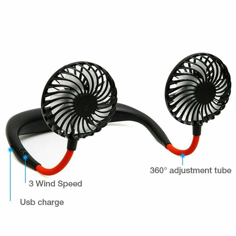 High Speed Portable Neck Fan - USB Red Chaos