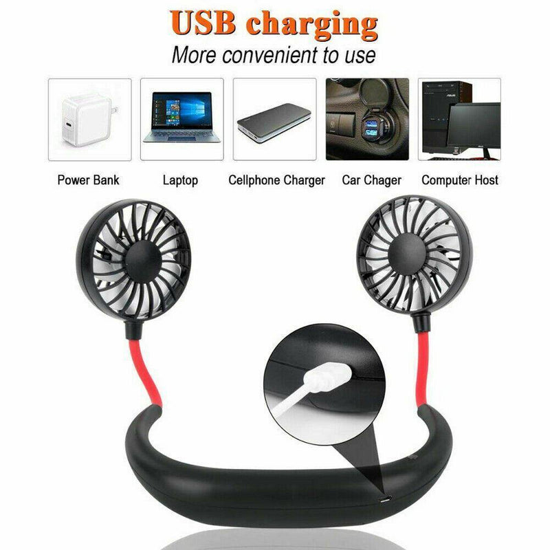 High Speed Portable Neck Fan - USB Red Chaos