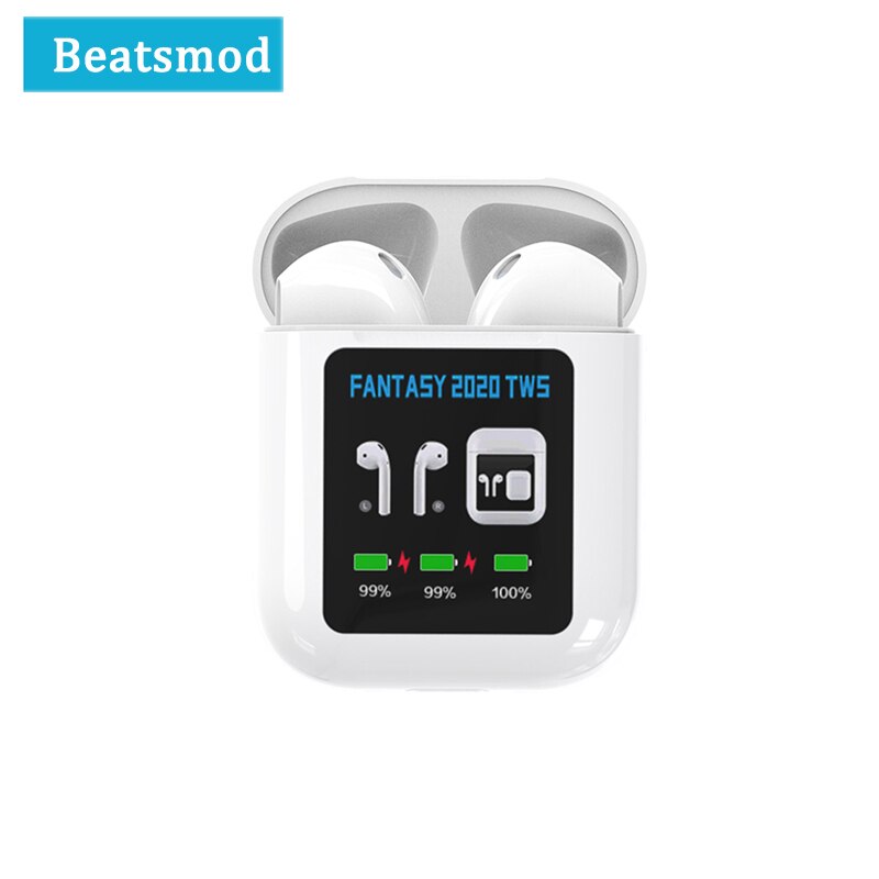 Bluetooth 5.0 Earphone FANTASY 2020 TWS 1.3 Inch LCD Display True Wireless Mini IPX4 waterproof Bluetooth Earbuds For Sport FyreFly Sky