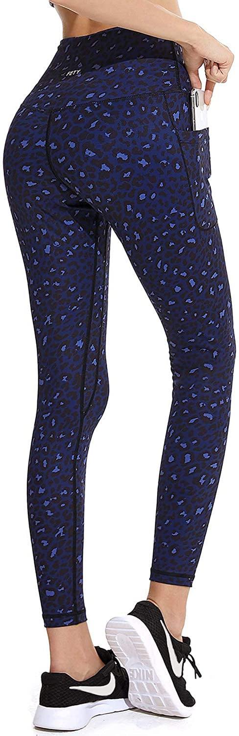 High Waist Yoga Fitness Pants w Dual Pockets FyreFly Sky