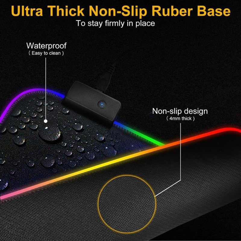 Ninja Dragons RGB Gaming 1 Touch Light Up Mouse Pad - Large Size Yellow Pandora