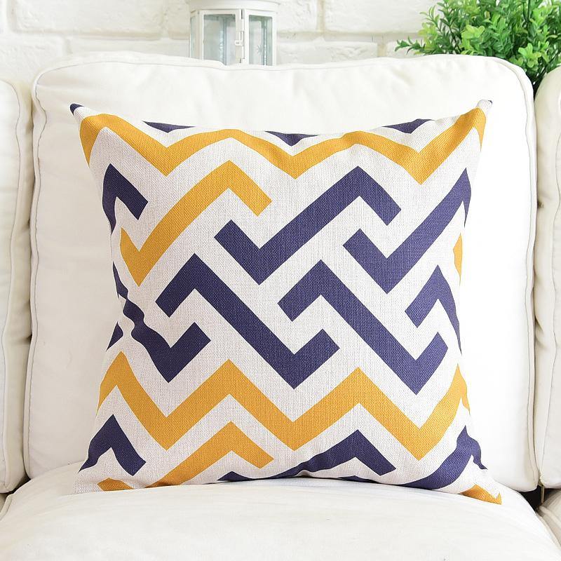 Yellow Geometric Throw Pillow Covers FyreFly Sky