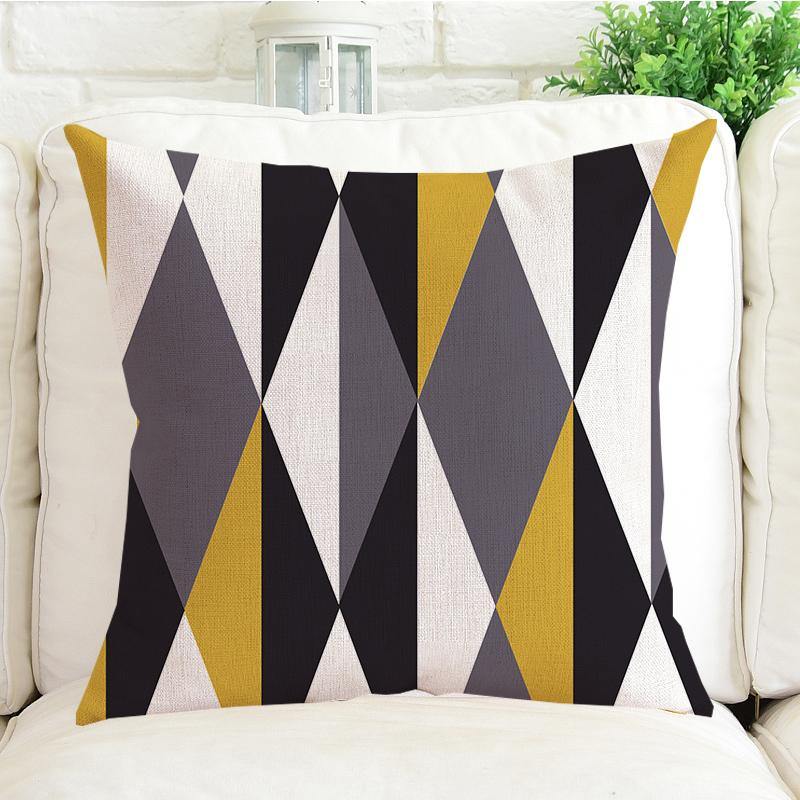 Yellow Geometric Throw Pillow Covers FyreFly Sky