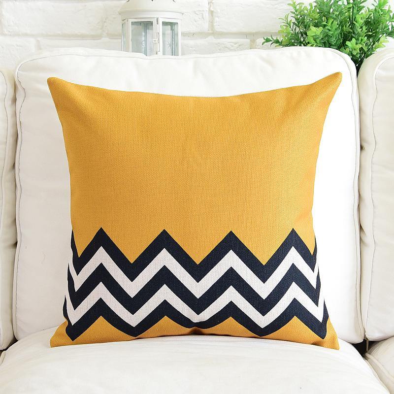 Yellow Geometric Throw Pillow Covers FyreFly Sky