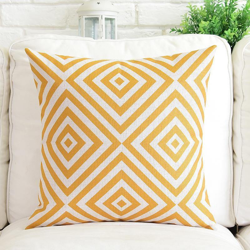 Yellow Geometric Throw Pillow Covers FyreFly Sky