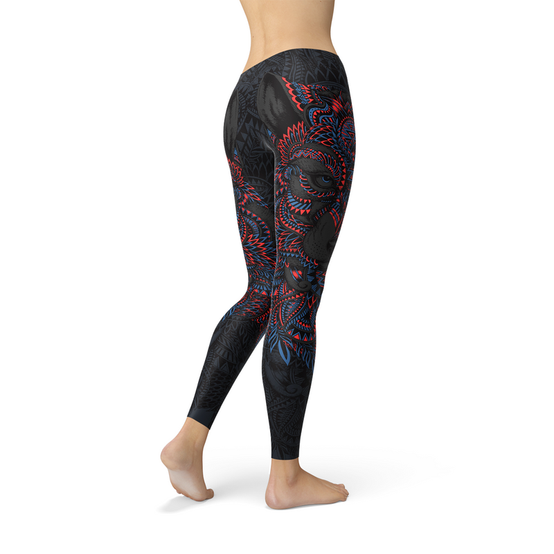 Spirit Wolf Leggings Maroon Sooty