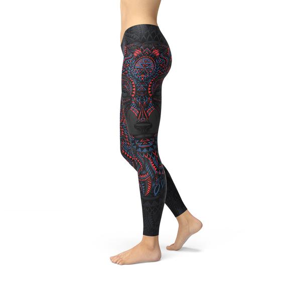 Spirit Wolf Leggings Maroon Sooty