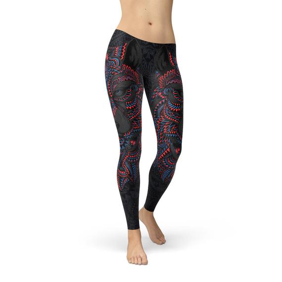 Spirit Wolf Leggings Maroon Sooty