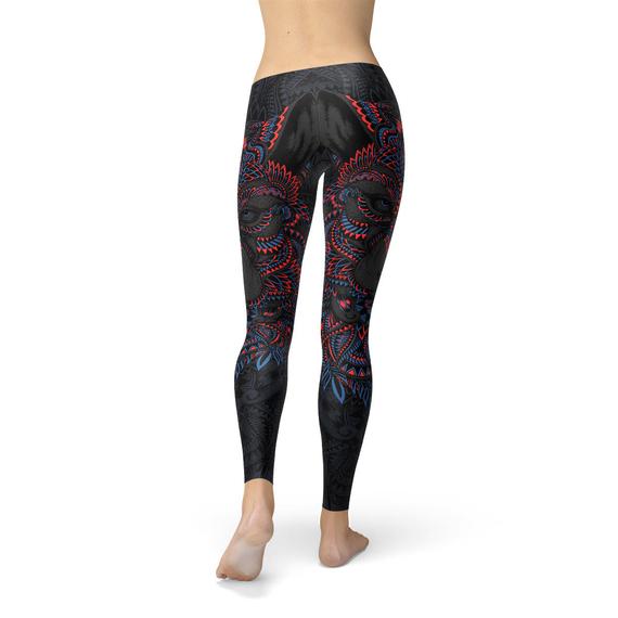 Spirit Wolf Leggings Maroon Sooty