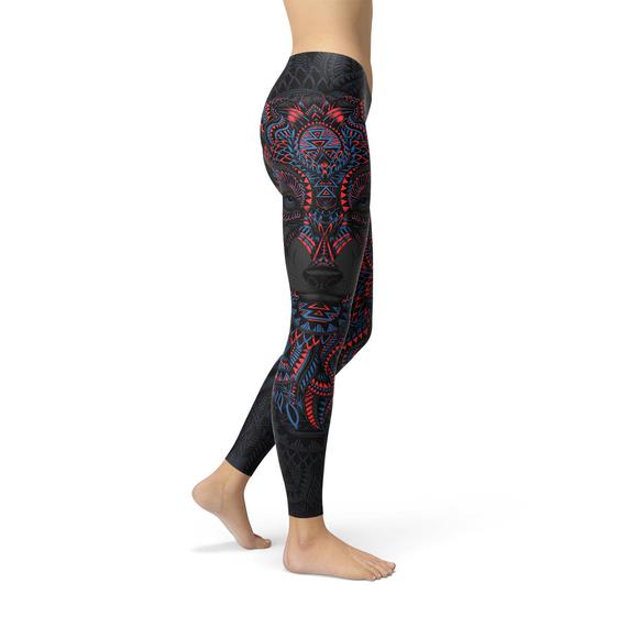 Spirit Wolf Leggings Maroon Sooty